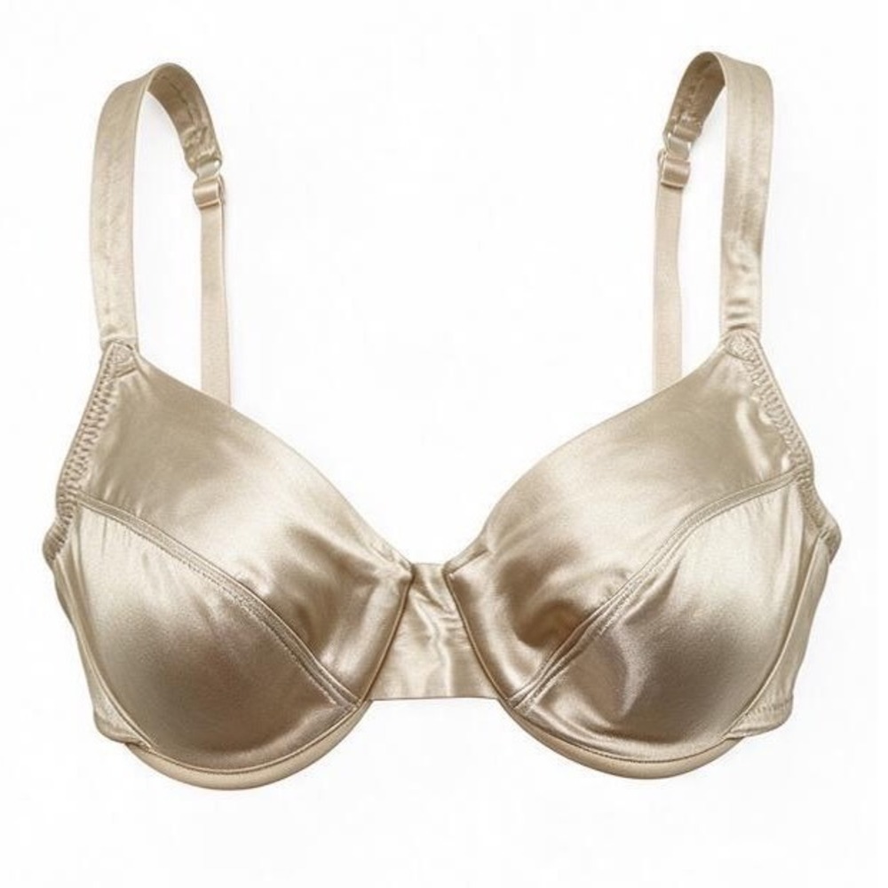 Victorias Secret Champagne Gold Satin Unlined Underwire Bra 36B 2032
